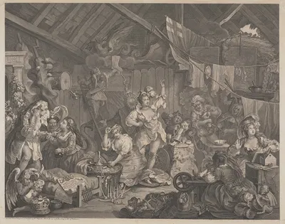 Бродячие актрисы, переодевающиеся в сарае by Уильям Хогарт, 1738 — digital art print download