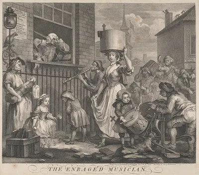 Разгневанный музыкант by Уильям Хогарт, 1741 — digital art print download