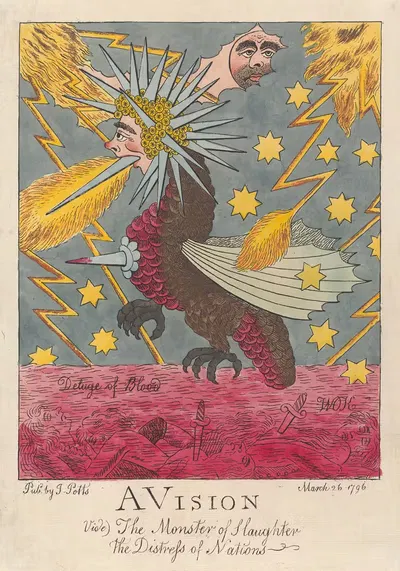 Видение, виде, монстра резни, бедствия наций; Потоп крови by Уильям О'Киф, 1796 — digital art print download