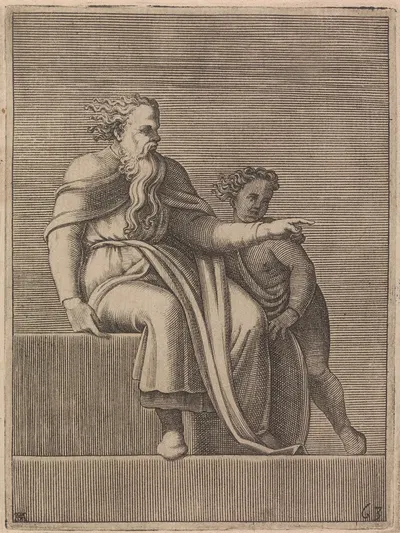 Abraham and Isaac, Ancestors of Christ by Адамо Скультори, 1550-1585 — digital art print download