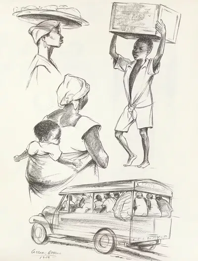 West Africa Vignettes Pl.17 by Elton Fax, 1960 — digital art print download