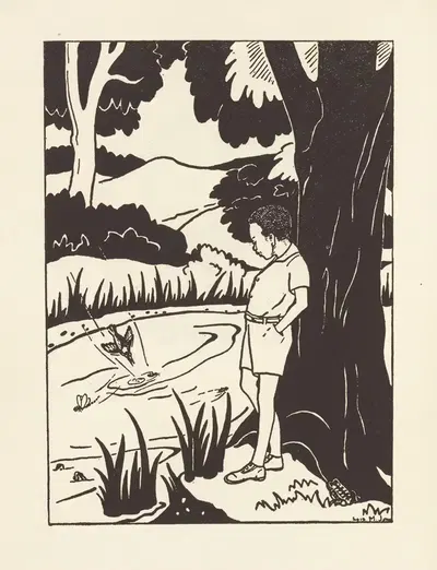 Gladiola Garden; poems of outdoors and indoors for second grade readers Pl.03 by Lois Mailou Jones, 1940 — digital art…