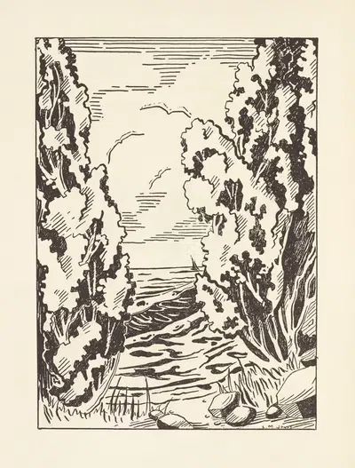 Gladiola Garden; poems of outdoors and indoors for second grade readers Pl.16 by Lois Mailou Jones, 1940 — digital art…