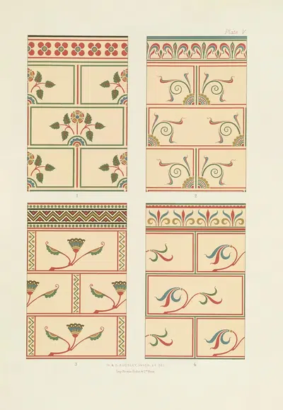 Polychromatic decoration as applied to buildings in the mediæval styles Pl.05 by George Ashdown Audsley, 1882 — digital art…