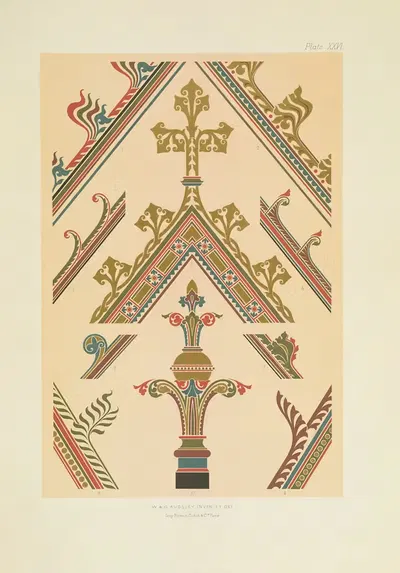 Polychromatic decoration as applied to buildings in the mediæval styles Pl.26 by George Ashdown Audsley, 1882 — digital art…