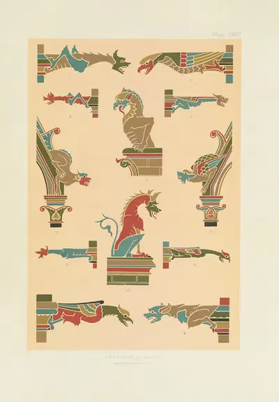 Polychromatic decoration as applied to buildings in the mediæval styles Pl.28 by George Ashdown Audsley, 1882 — digital art…