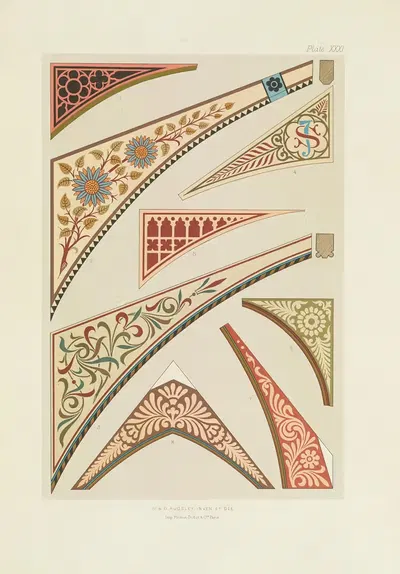 Polychromatic decoration as applied to buildings in the mediæval styles Pl.31 by George Ashdown Audsley, 1882 — digital art…
