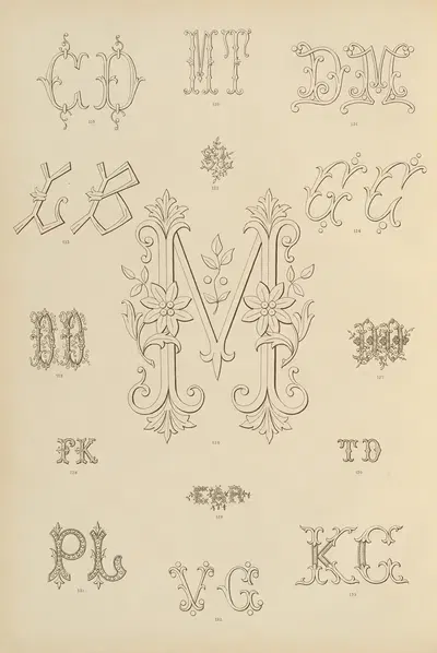 Album de chiffres & monogrammes couronnes de noblesse, françaises et etrangères Pl.008 by Ch Crouvezier, 1903 — digital…
