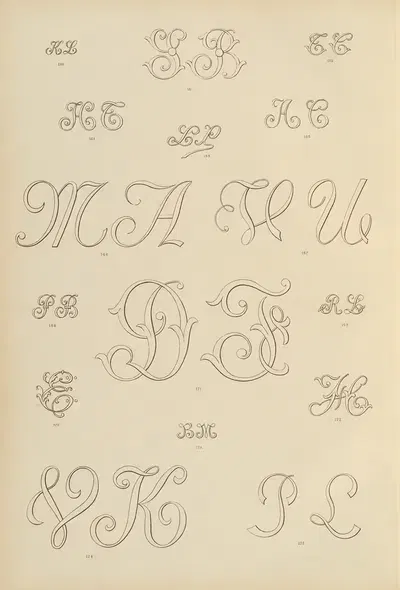 Album de chiffres & monogrammes couronnes de noblesse, françaises et etrangères Pl.012 by Ch Crouvezier, 1903 — digital…