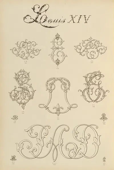 Album de chiffres & monogrammes couronnes de noblesse, françaises et etrangères Pl.026 by Ch Crouvezier, 1903 — digital…