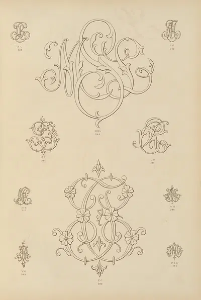 Album de chiffres & monogrammes couronnes de noblesse, françaises et etrangères Pl.027 by Ch Crouvezier, 1903 — digital…