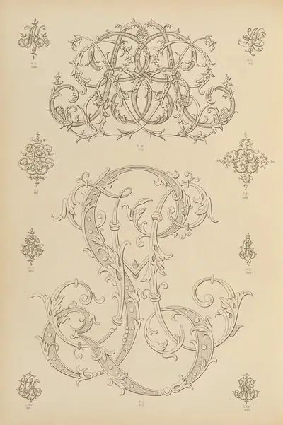 Album de chiffres & monogrammes couronnes de noblesse, françaises et etrangères Pl.032 by Ch Crouvezier, 1903 — digital…
