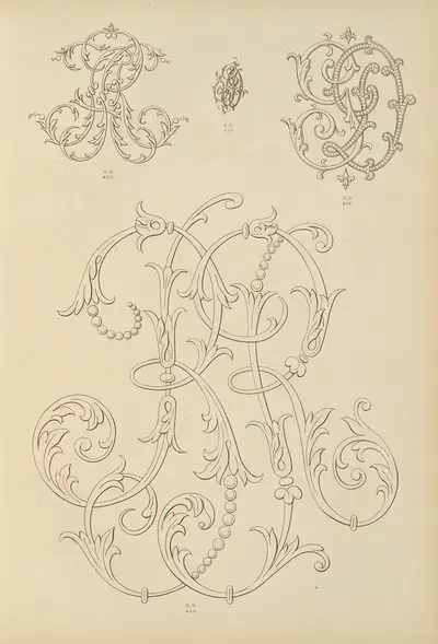 Album de chiffres & monogrammes couronnes de noblesse, françaises et etrangères Pl.037 by Ch Crouvezier, 1903 — digital…