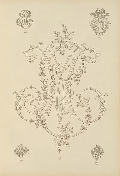 Album de chiffres & monogrammes couronnes de noblesse, françaises et etrangères Pl.039 by Ch Crouvezier, 1903 — digital…