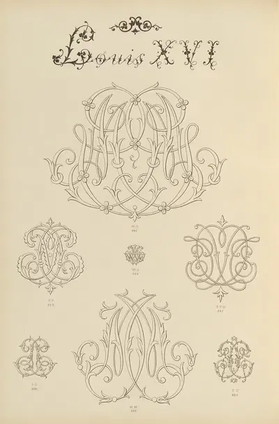 Album de chiffres & monogrammes couronnes de noblesse, françaises et etrangères Pl.040 by Ch Crouvezier, 1903 — digital…