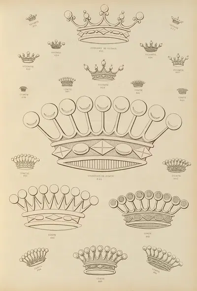 Album de chiffres & monogrammes couronnes de noblesse, françaises et etrangères Pl.079 by Ch Crouvezier, 1903 — digital…