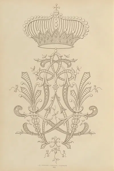 Album de chiffres & monogrammes couronnes de noblesse, françaises et etrangères Pl.092 by Ch Crouvezier, 1903 — digital…