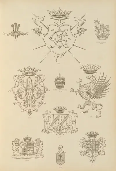 Album de chiffres & monogrammes couronnes de noblesse, françaises et etrangères Pl.097 by Ch Crouvezier, 1903 — digital…