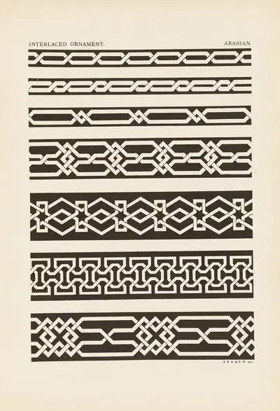 Outlines of ornament in the leading styles Pl.10 by George Ashdown Audsley, 1881 — digital art print download