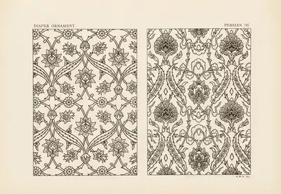 Outlines of ornament in the leading styles Pl.23 by George Ashdown Audsley, 1881 — digital art print download
