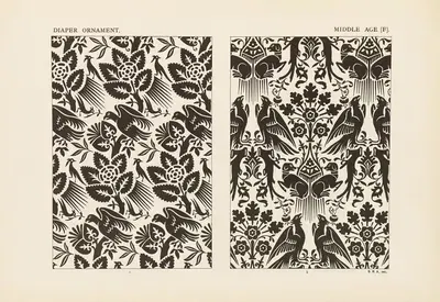 Outlines of ornament in the leading styles Pl.38 by George Ashdown Audsley, 1881 — digital art print download