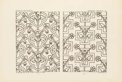 Outlines of ornament in the leading styles Pl.45 by George Ashdown Audsley, 1881 — digital art print download
