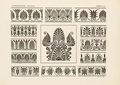 Outlines of ornament in the leading styles Pl.50 by George Ashdown Audsley, 1881 — digital art print download