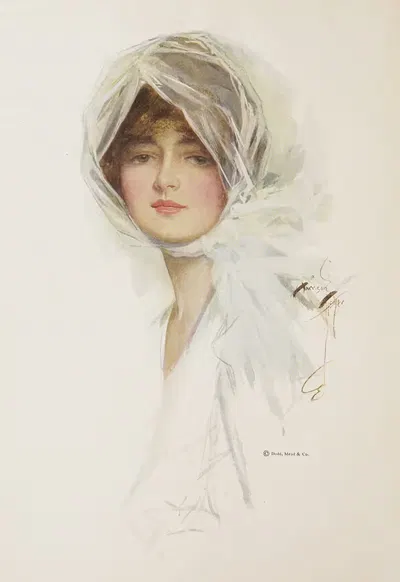 Девушки Харрисона Фишера Pl.1 by Харрисон Фишер, 1914 — digital art print download
