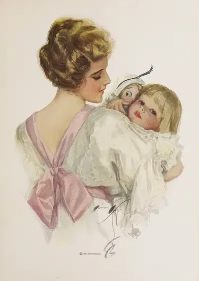 Девушки Харрисона Фишера Pl.3 by Харрисон Фишер, 1914 — digital art print download