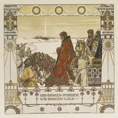 Австрийские месячные картинки Пл.03 by Генрих Лефлер, 1900 — digital art print download