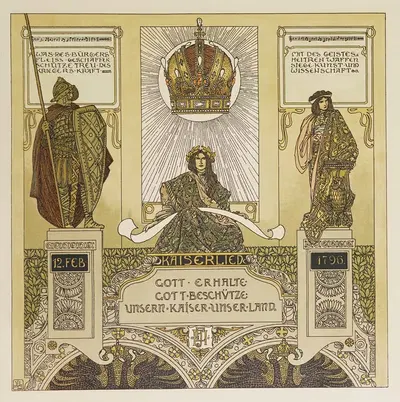 Австрийские месячные картинки Pl.05 by Генрих Лефлер, 1900 — digital art print download