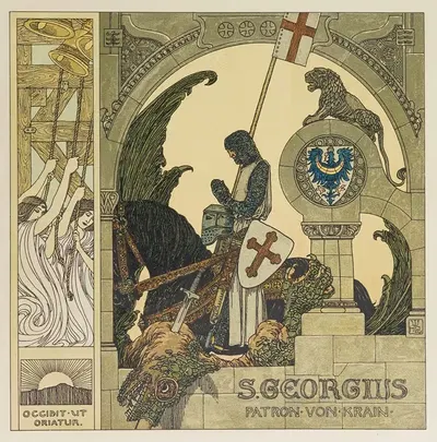 Австрийские месячные картинки Pl.09 by Генрих Лефлер, 1900 — digital art print download