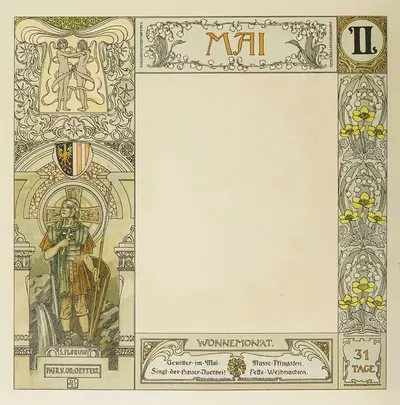 Австрийские месячные изображения, Пл. 10 by Генрих Лефлер, 1900 — digital art print download