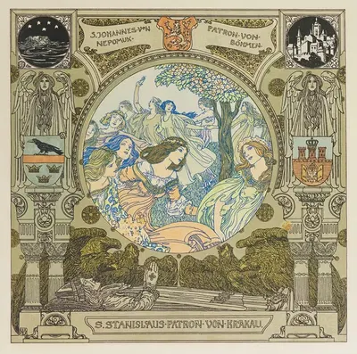 Австрийские месячные картинки, пл. 11 by Генрих Лефлер, 1900 — digital art print download