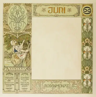 Австрийские месячные картины Pl.12 by Генрих Лефлер, 1900 — digital art print download