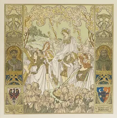 Австрийские месячные картинки Pl.13 by Генрих Лефлер, 1900 — digital art print download