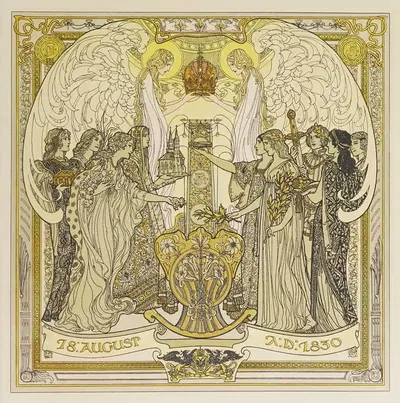Австрийские месячные картинки пл.17 by Генрих Лефлер, 1900 — digital art print download