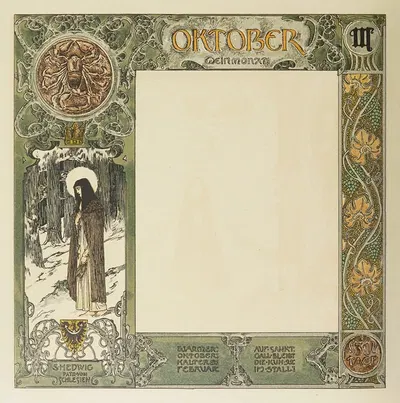 Oesterreichische Monatsbilder Pl.20 by Heinrich Lefler, 1900 — digital art print download