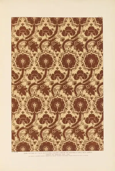 Fifteenth century Italian ornament Pl.30 by Sydney Vacher, 1886 — digital art print download