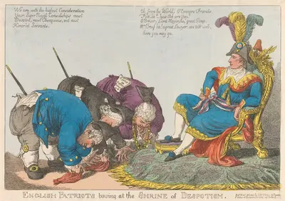 English Patriots Bowing at the Shrine of Despotism by Charles Williams, 1802 — digital art print download