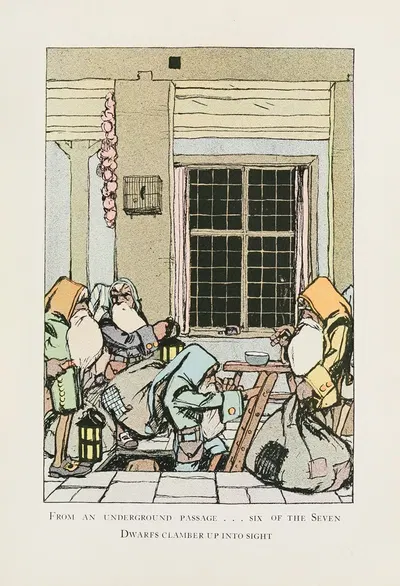 Белоснежка и семь гномов by Чарльз Баклс Фоллс, 1913 — digital art print download
