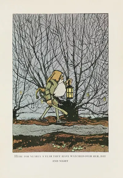 Белоснежка и семь гномов Пл.13 by Чарльз Баклс Фоллс, 1913 — digital art print download