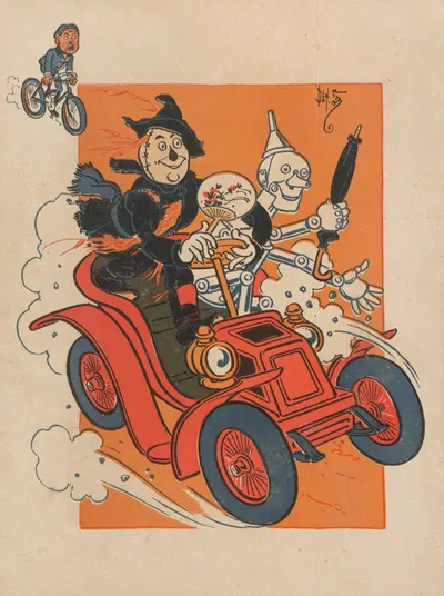 Denslow's Scarecrow and the tin-man Pl.2 by William Wallace Denslow, 1904 — digital art print download