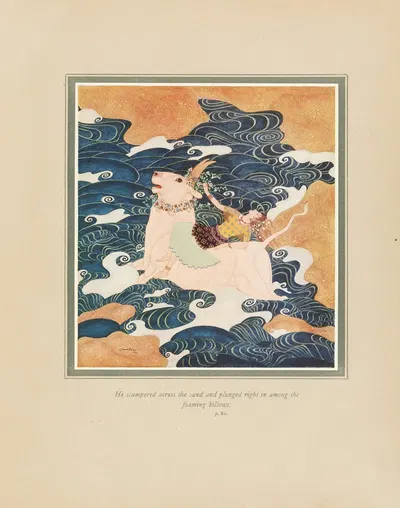Он пробежал по песку и нырнул прямо в пенные волны by Эдмунд Дюлак, 1919 — digital art print download