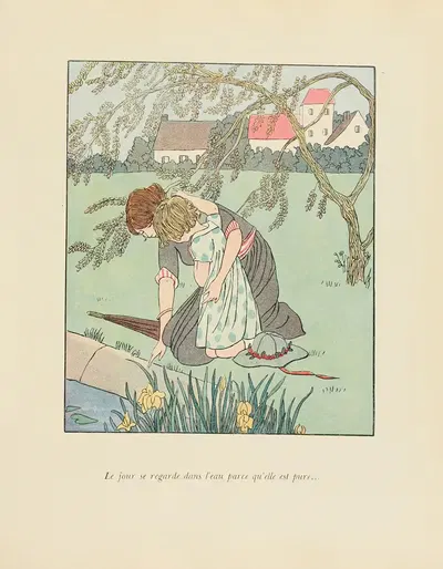 Le bon Dieu chez les enfants Pl.05 by Francis Jammes, 1920 — digital art print download