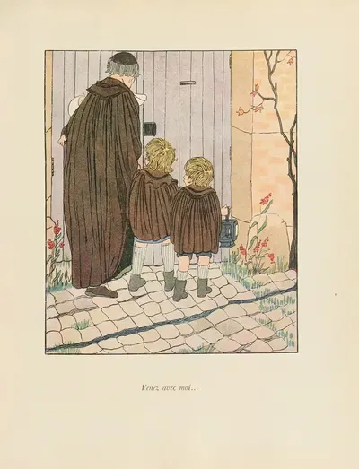 Le bon Dieu chez les enfants Pl.11 by Francis Jammes, 1920 — digital art print download