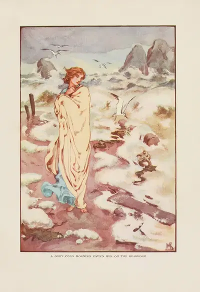 Серое холодное утро встретило ее на берегу моря by Хелен Страттон, 1915 — digital art print download