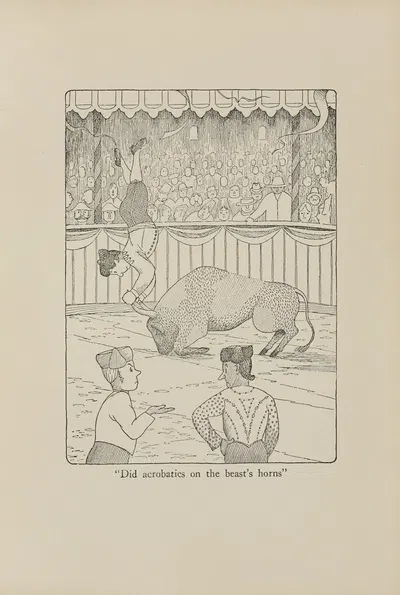 Did acrobatics on the beast's horns by Hugh Lofting, 1922 — digital art print download