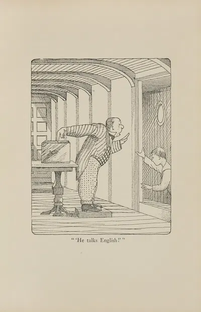 'He talks English!' by Hugh Lofting, 1922 — digital art print download