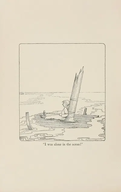 I was alone in the ocean! by Hugh Lofting, 1922 — digital art print download